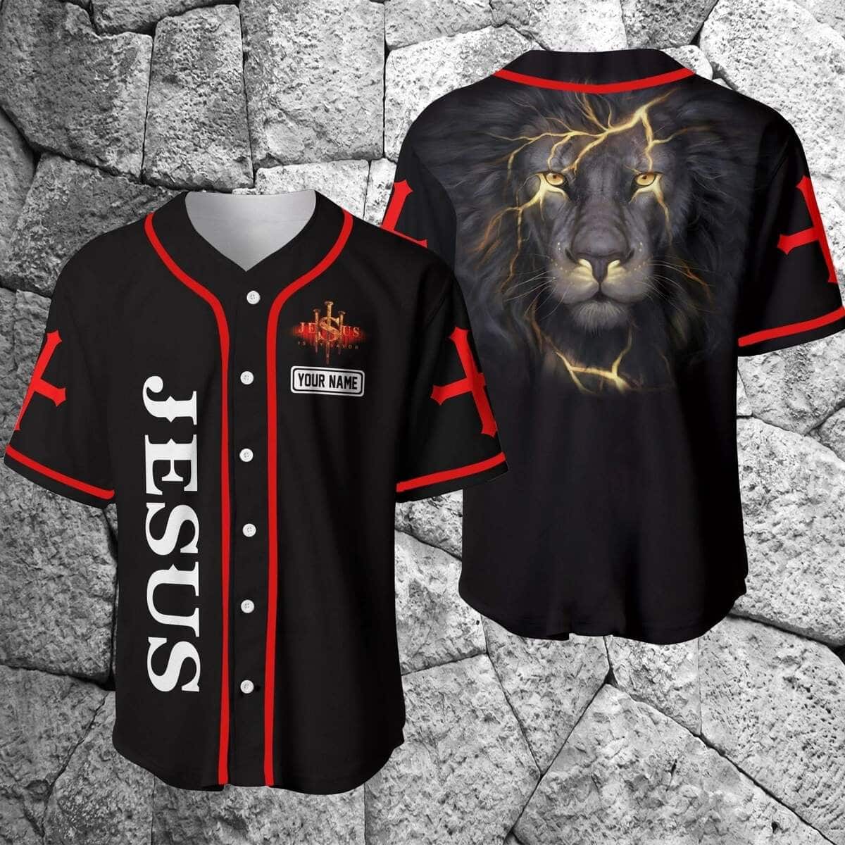 Lion Customize Personalized Christian Religious Baseball Jersey Lion Customize Personalized Christian Religious Baseball Jersey
