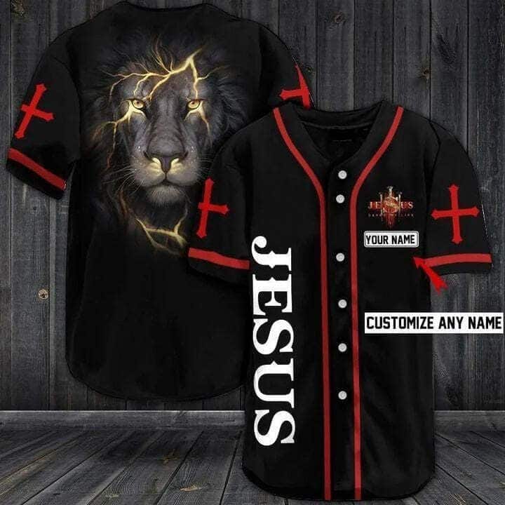 Lion Customize Personalized Christian Religious Baseball Jersey Lion Customize Personalized Christian Religious Baseball Jersey