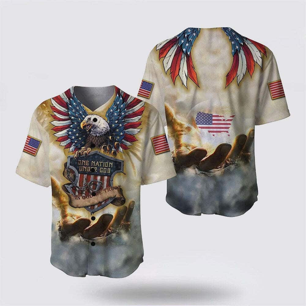 Bible Jesus Eagle American US Flag One Nation Under God 4th Of July Baseball Jersey Bible Jesus Eagle American US Flag One Nation Under God 4th Of July Baseball Jersey