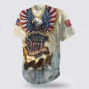 Bible Jesus Eagle American US Flag One Nation Under God 4th Of July Baseball Jersey