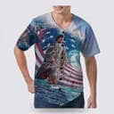 Christian Jesus US Flag One Nation Under God Religious Faith Baseball Jersey