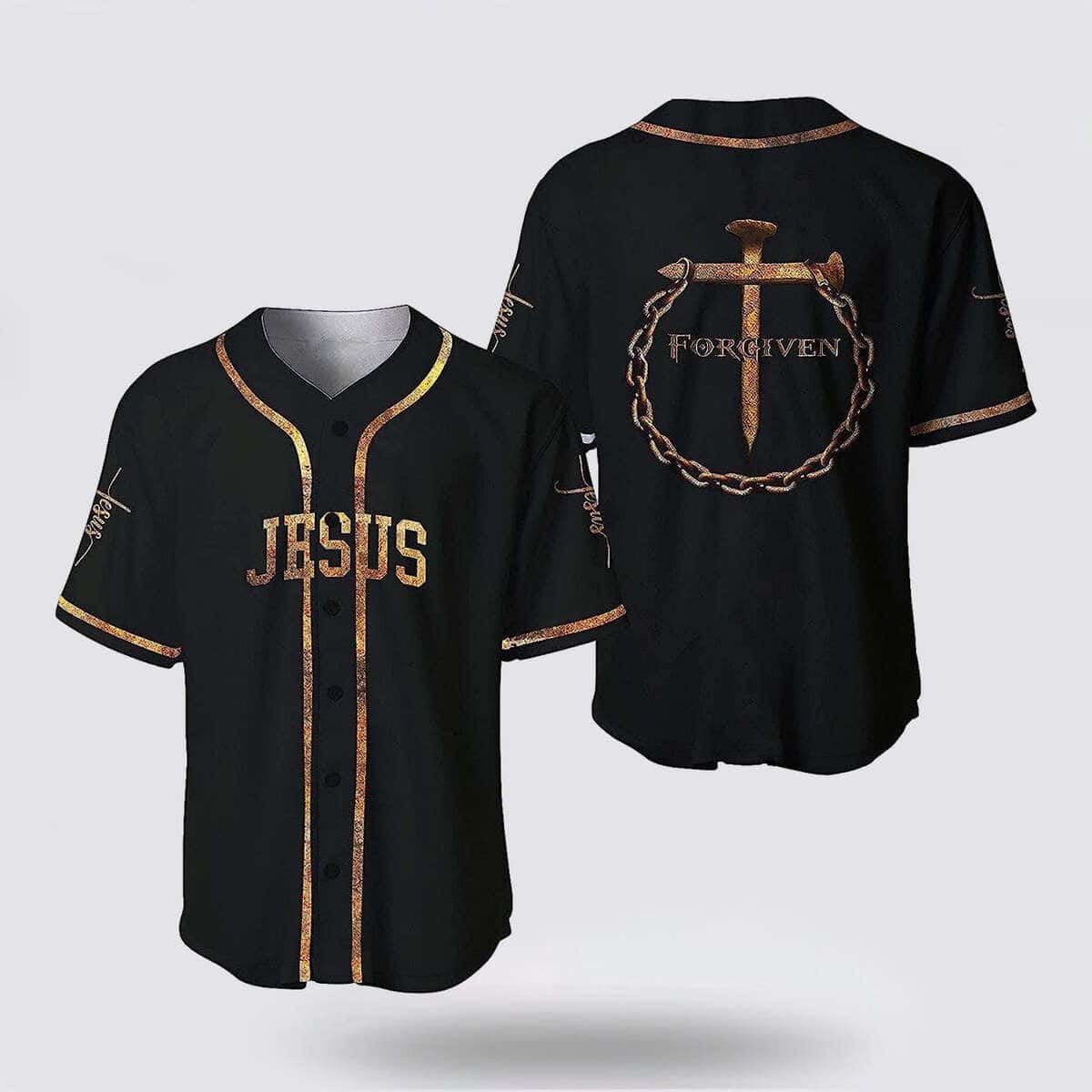 Christian Jesus Forgiven Jesus Faith Religious Baseball Jersey
