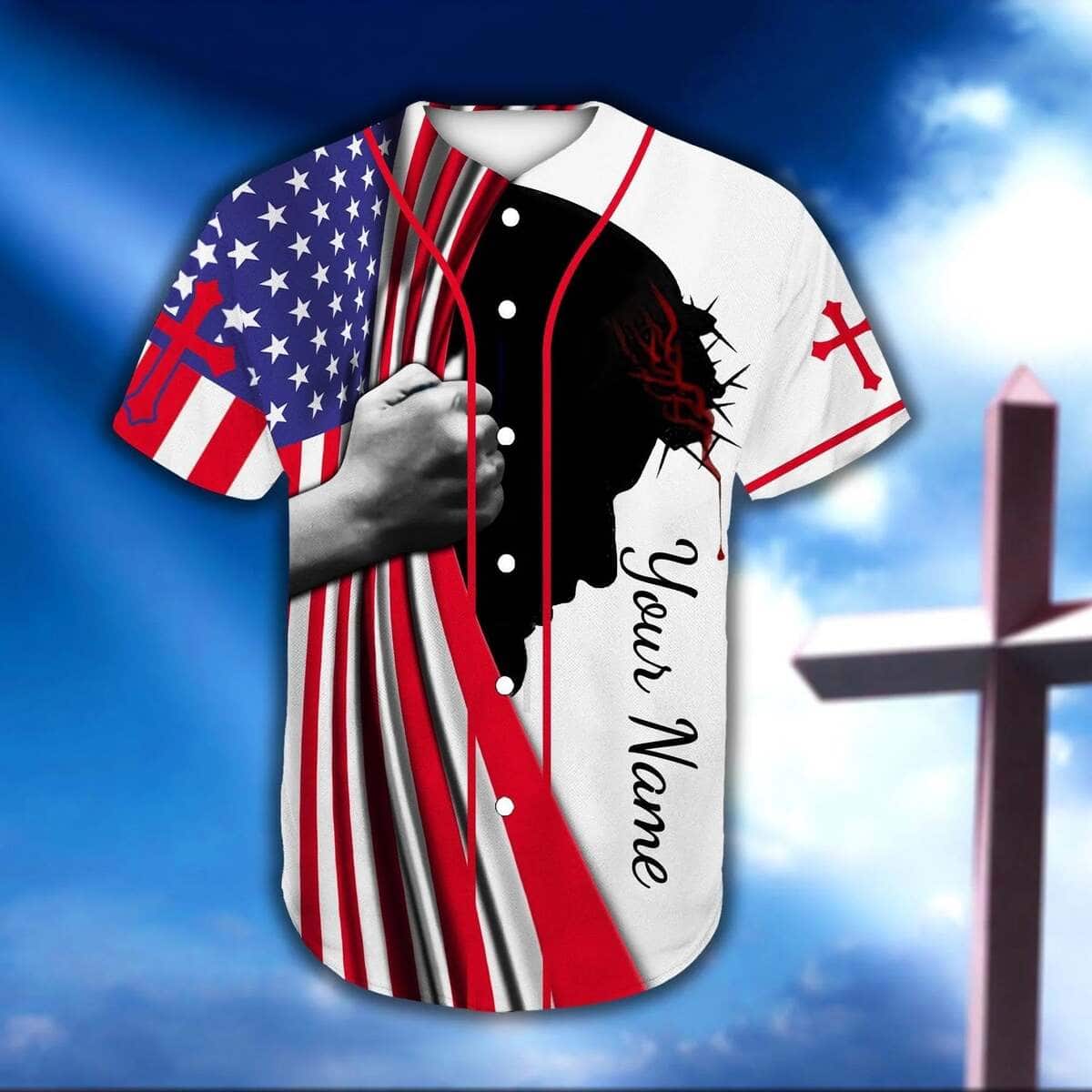 Customize Personalized Cross Flag Jesus Is My Everything Baseball Jersey Customize Personalized Cross Flag Jesus Is My Everything Baseball Jersey