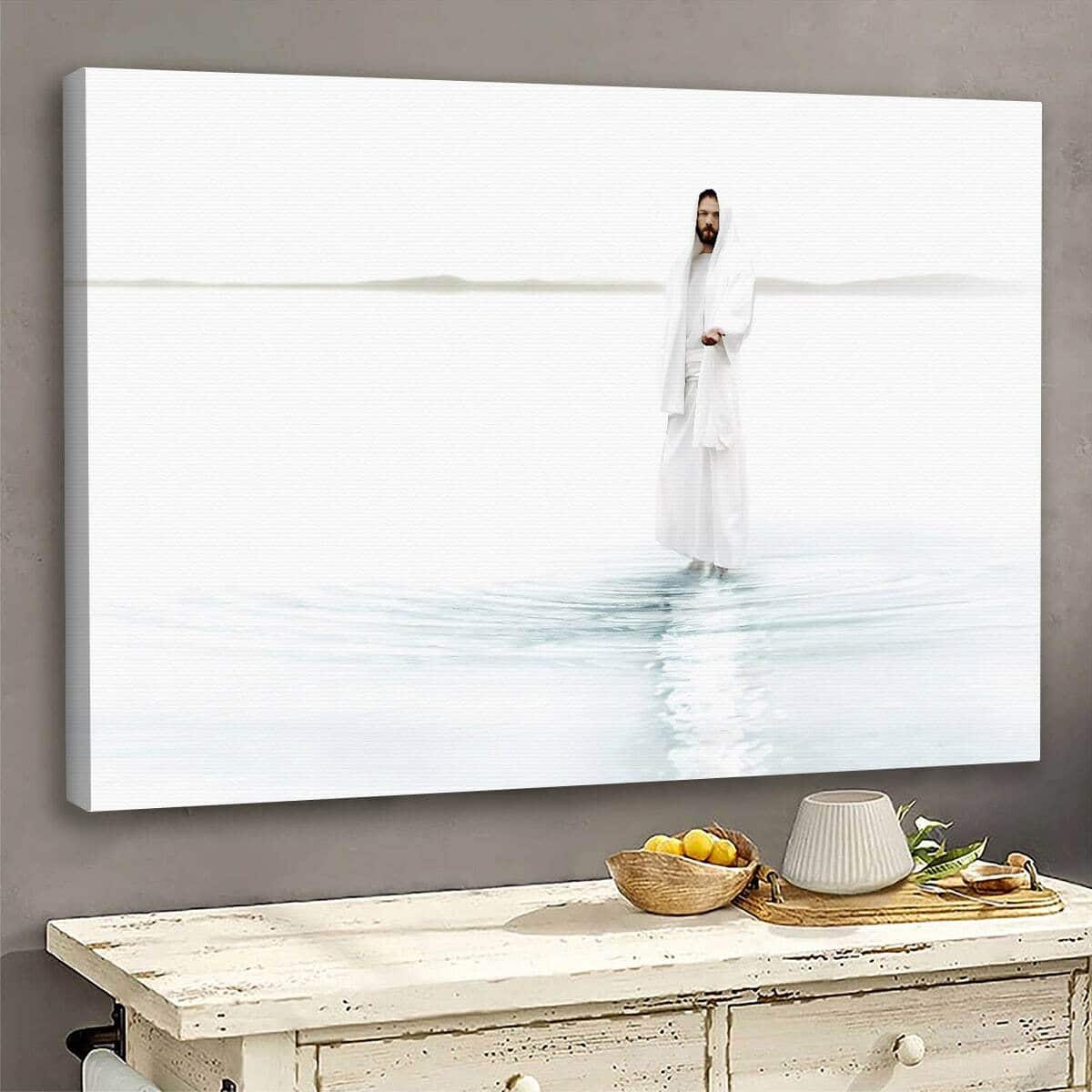 Jesus Walks On Water Christian Faith Religious Canvas Wall Art