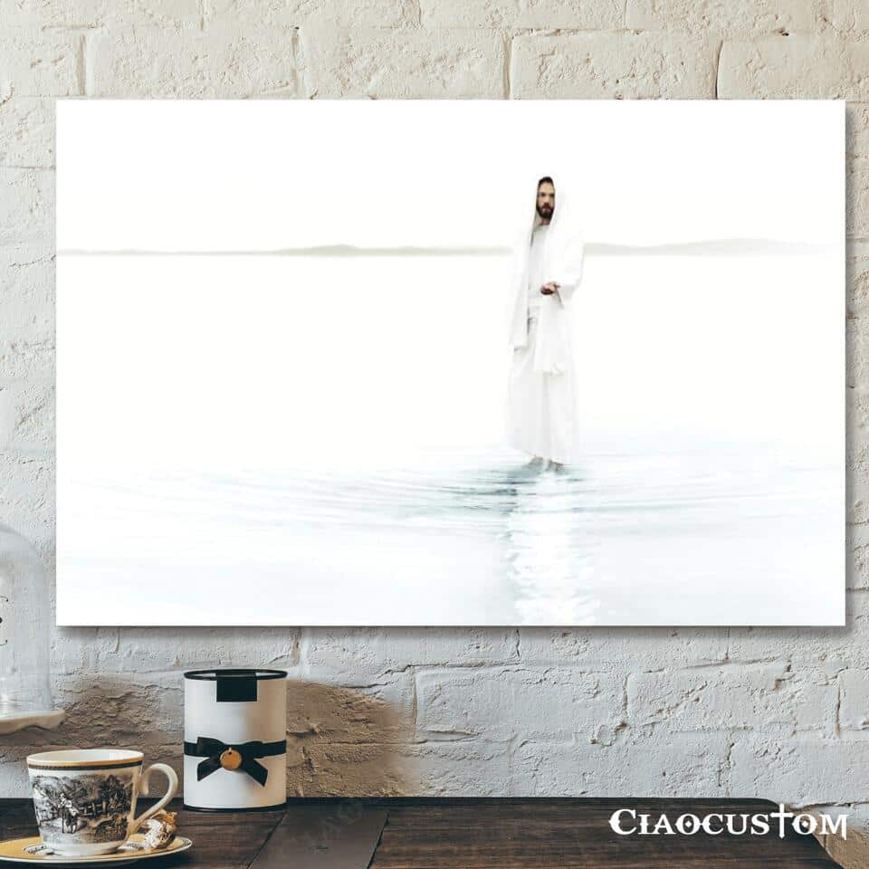 Jesus Walks On Water Christian Faith Religious Canvas Wall Art Jesus Walks On Water Christian Faith Religious Canvas Wall Art