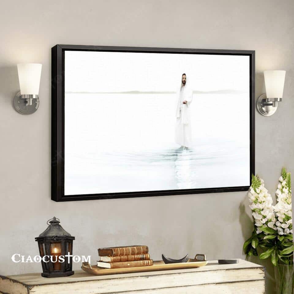 Jesus Walks On Water Christian Faith Religious Canvas Wall Art Jesus Walks On Water Christian Faith Religious Canvas Wall Art