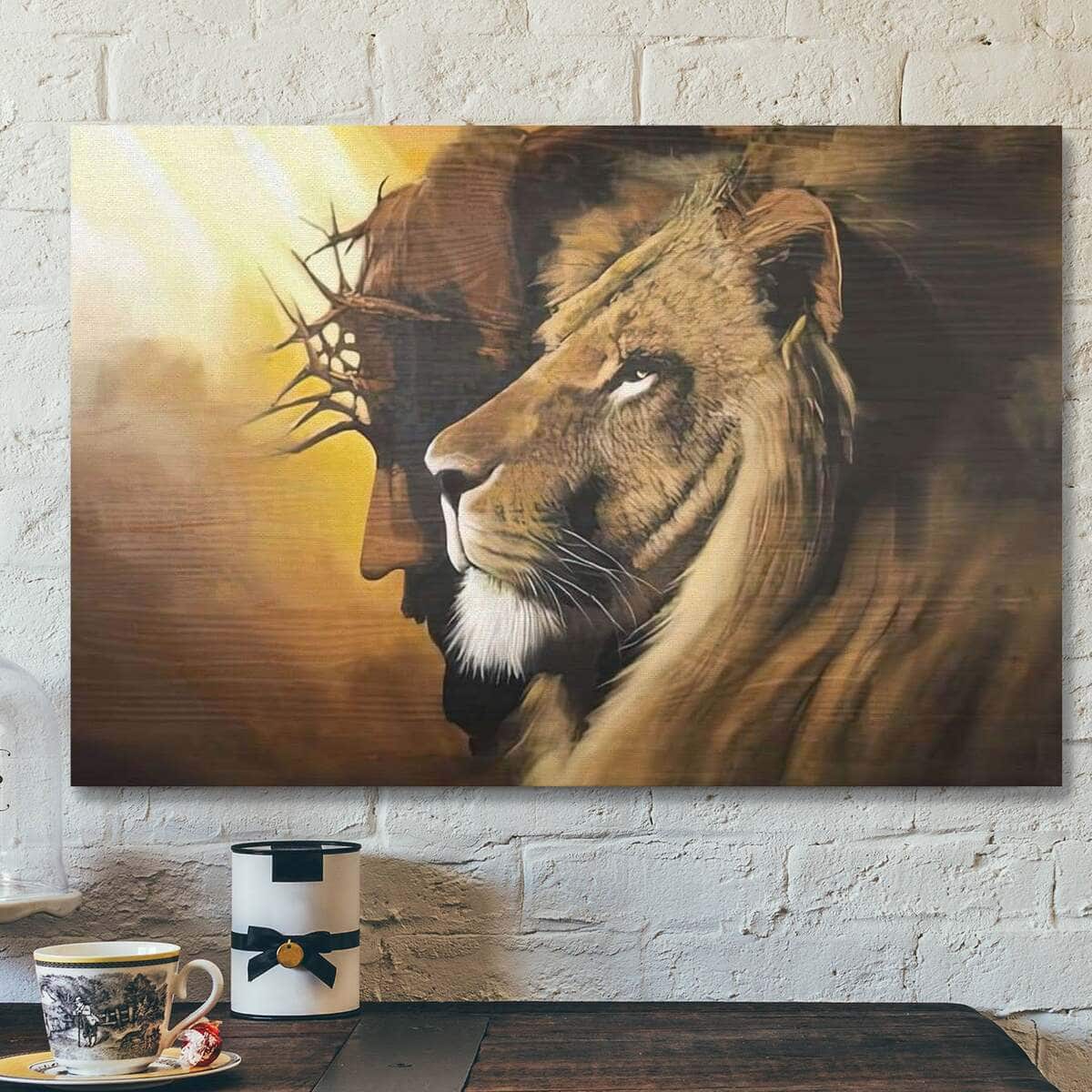 Jesus And Lion The Lion Of Judah Half Jesus Half Canvas Wall Art Jesus And Lion The Lion Of Judah Half Jesus Half Canvas Wall Art