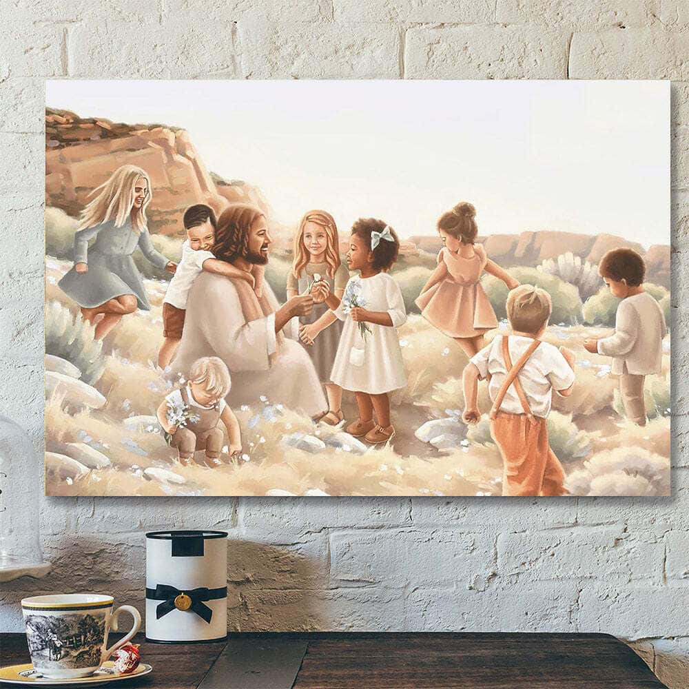 For Of Such Is The Kingdom Of Heaven Jesus And Children Canvas Wall Art For Christian For Of Such Is The Kingdom Of Heaven Jesus And Children Canvas Wall Art For Christian