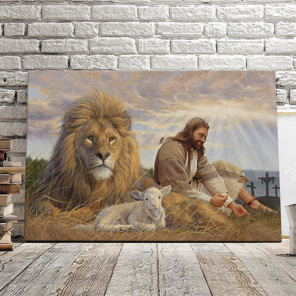 Lion Of Judah Lamb Jesus Christ Faith Canvas Wall Art For Christian Lion Of Judah Lamb Jesus Christ Faith Canvas Wall Art For Christian