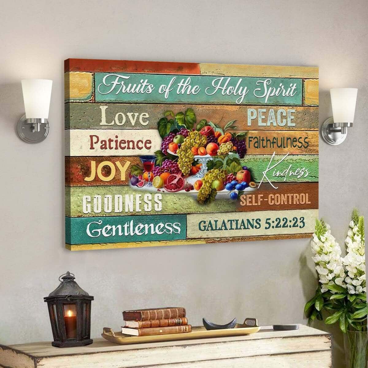 Fruits Of The Spirit Christian Bible Verse 5:22:23 Canvas Wall Art