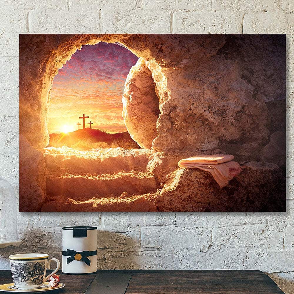 Easter Day He Is Risen Empty Tomb Easter Christian Jesus Canvas Wall Art Easter Day He Is Risen Empty Tomb Easter Christian Jesus Canvas Wall Art