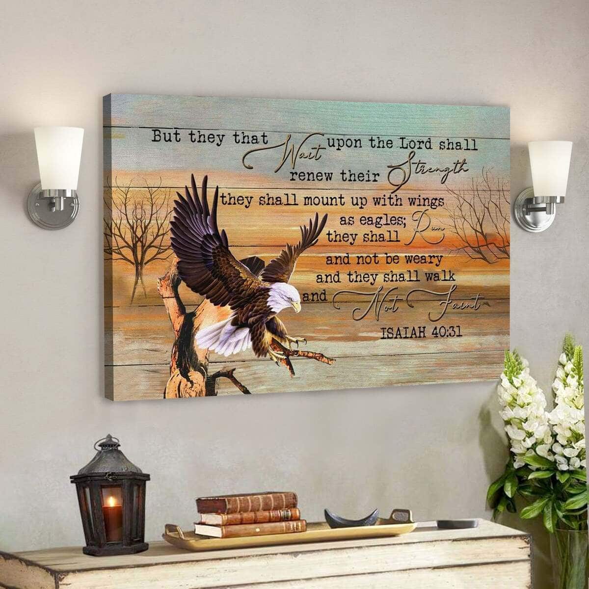 Eagle They That Wait Upon The Lord Isaiah 40:31 Bible Verse Christian Canvas Wall Art