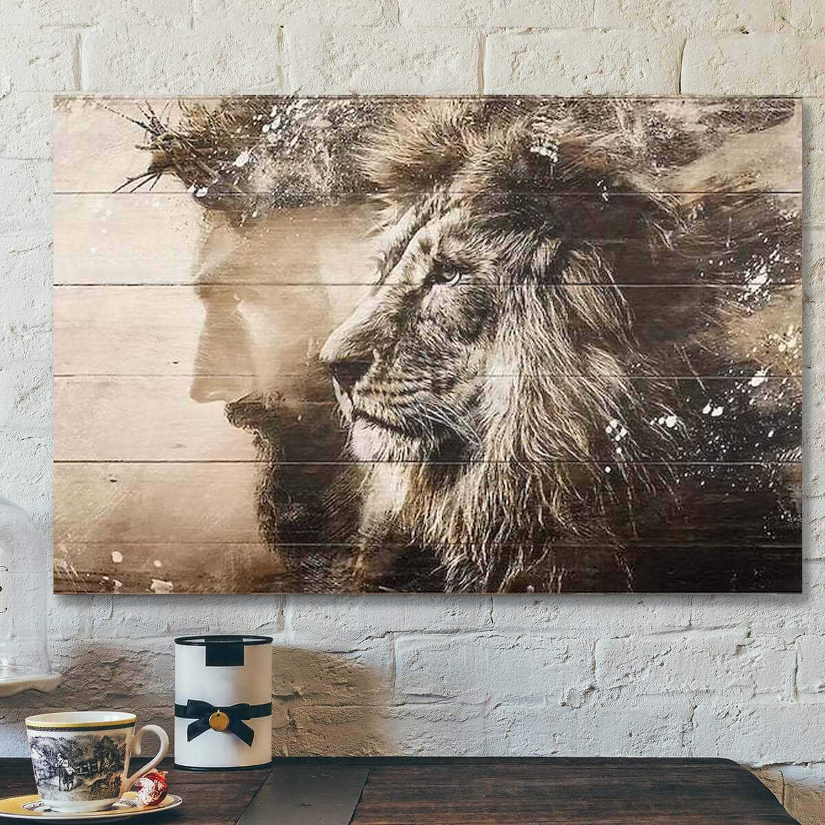 Christian The Lion Of Judah Jesus And Lion Half Jesus Half Lion Canvas Wall Art Christian The Lion Of Judah Jesus And Lion Half Jesus Half Lion Canvas Wall Art