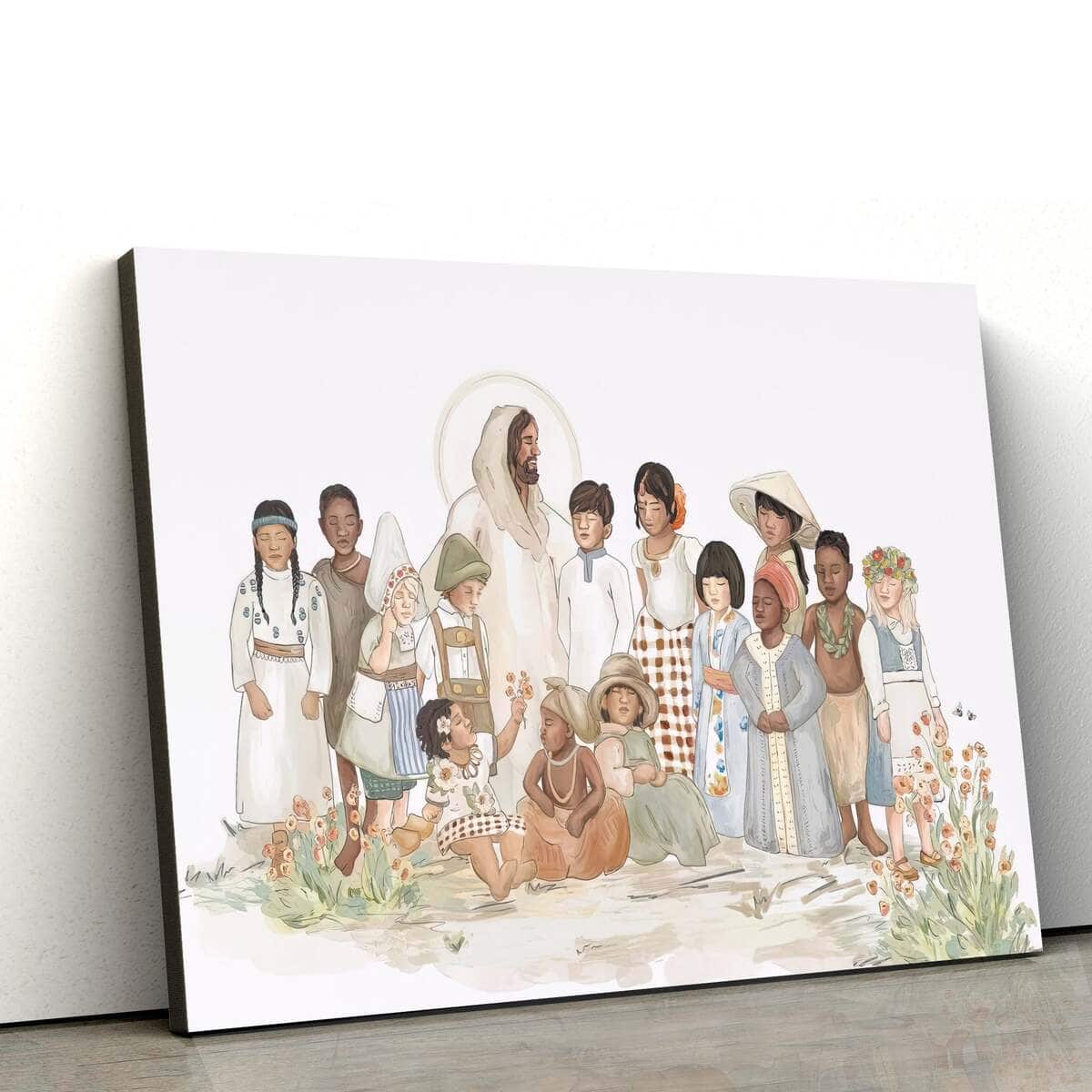 These Little Ones Jesus And Children Canvas Wall Art These Little Ones Jesus And Children Canvas Wall Art