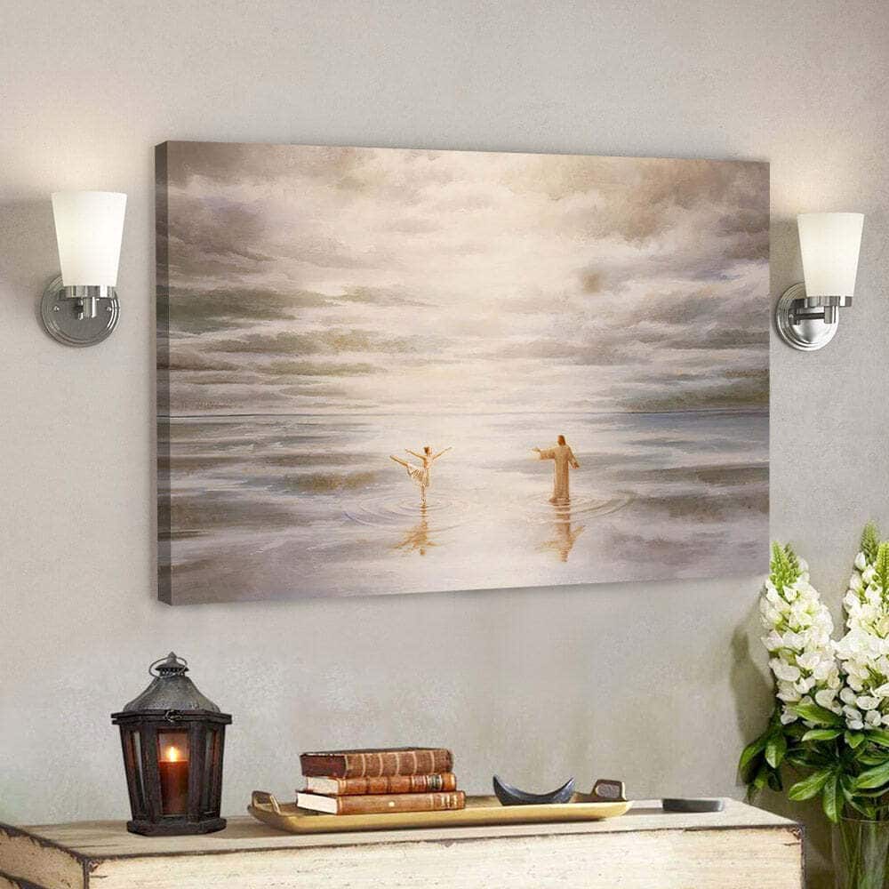 Dancing On Water Jesus Ballerina Ballet Dancer On Water Religious Christian Canvas Wall Art Dancing On Water Jesus Ballerina Ballet Dancer On Water Religious Christian Canvas Wall Art
