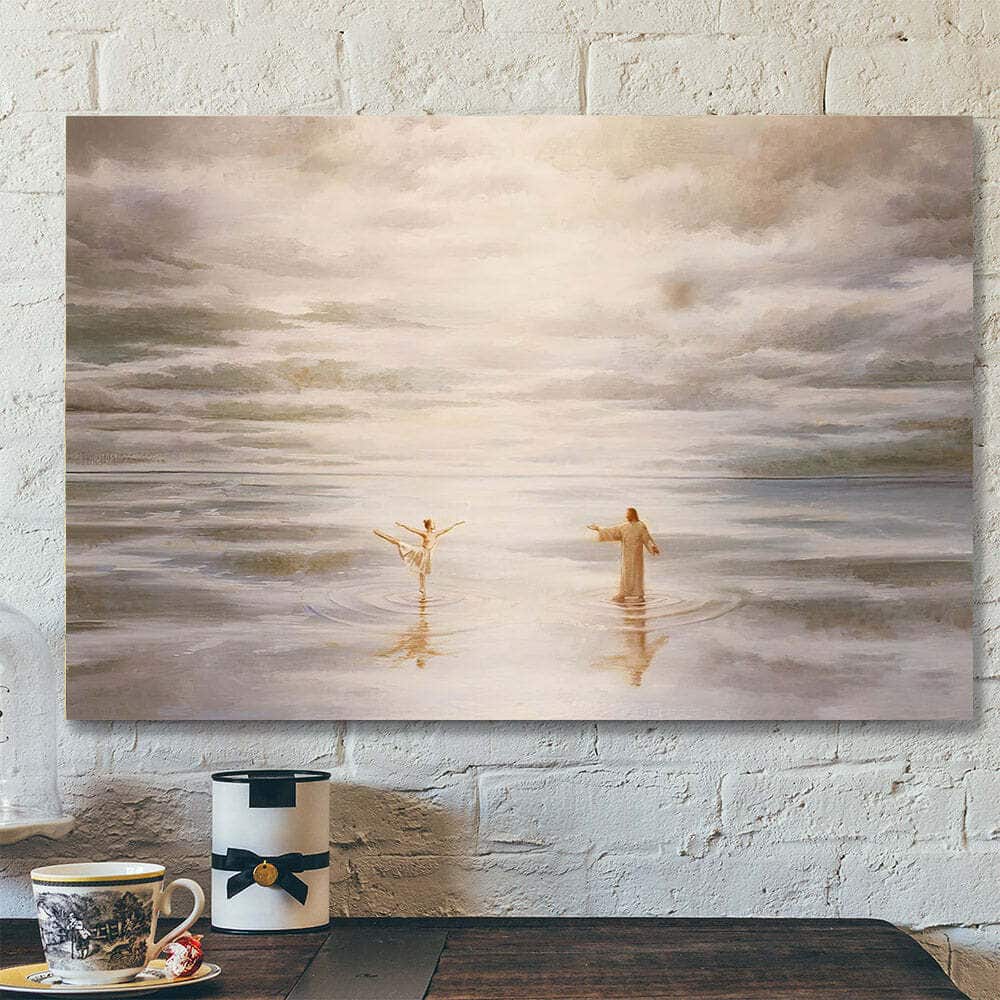 Dancing On Water Jesus Ballerina Ballet Dancer On Water Religious Christian Canvas Wall Art Dancing On Water Jesus Ballerina Ballet Dancer On Water Religious Christian Canvas Wall Art