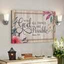 With God All Things Are Possible Matthew 19:26 Bible Verse Canvas Wall Art With God All Things Are Possible Matthew 19:26 Bible Verse Canvas Wall Art