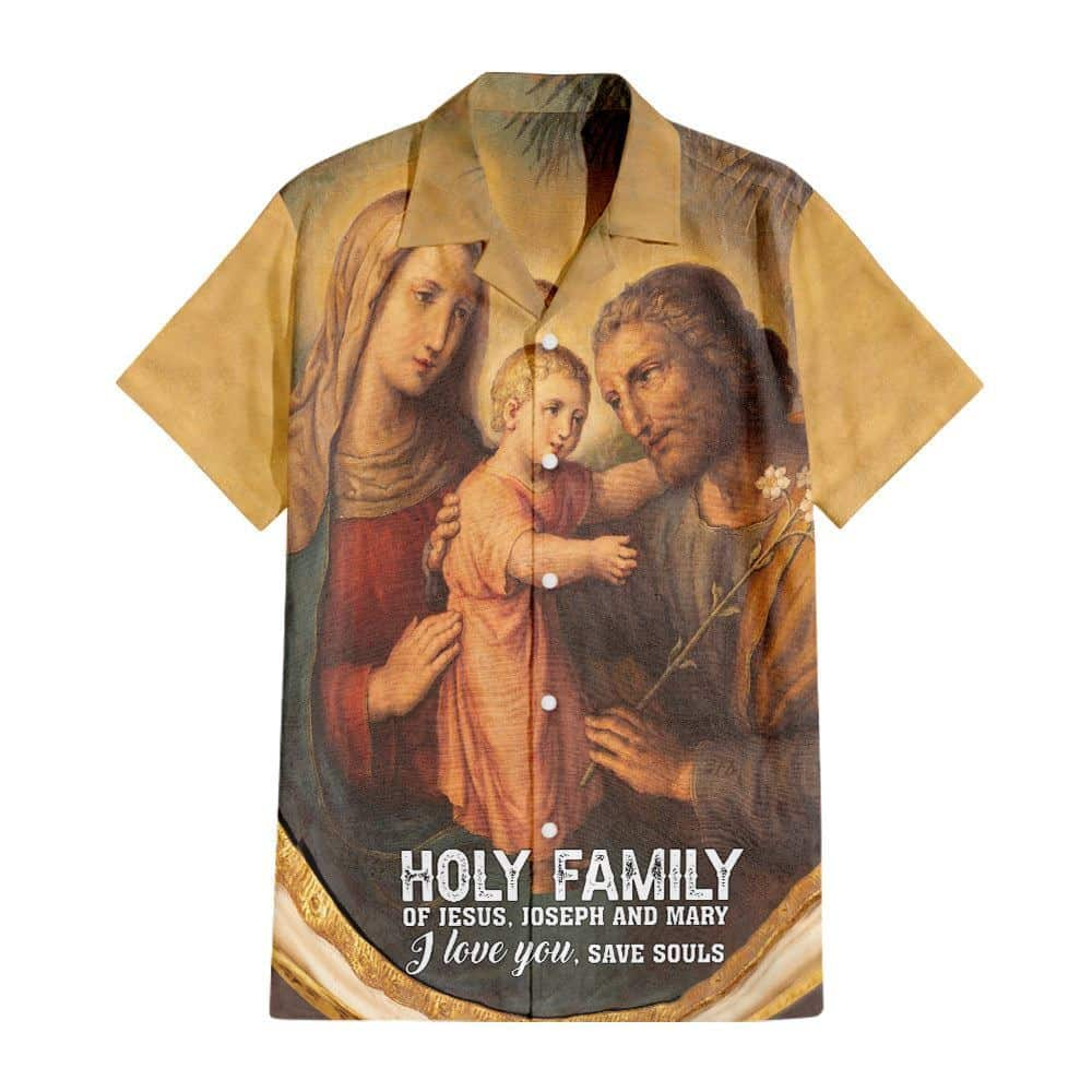 Holy Family Of Jesus Joseph And Mary Religious Christian Hawaiian Shirt