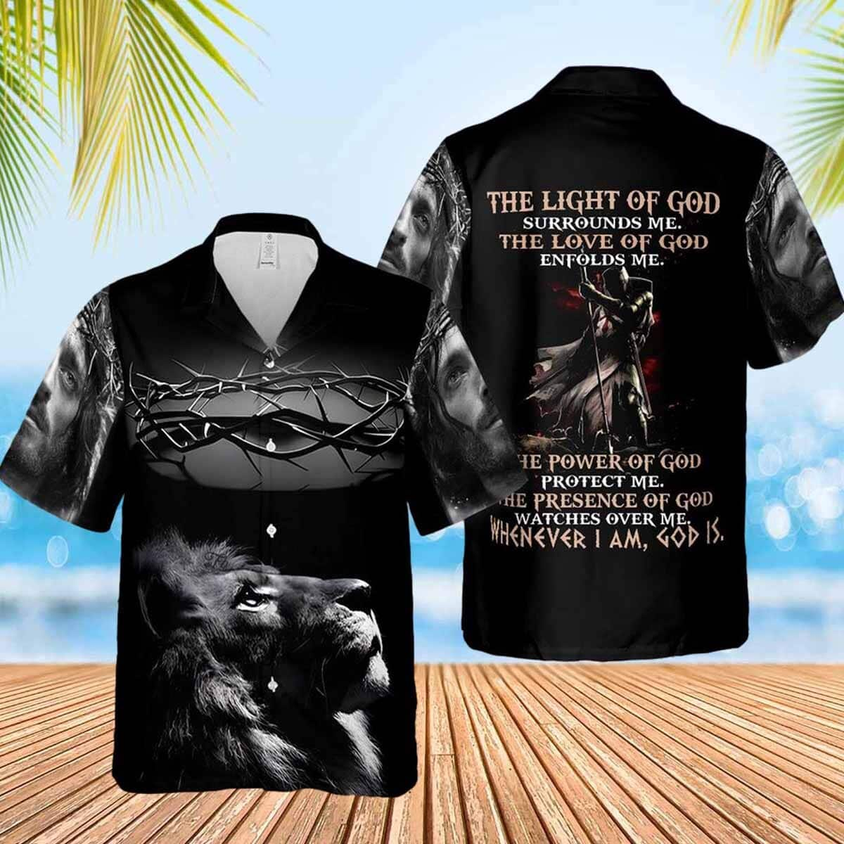 The Light Of God Surround Me Jesus Christian Hawaiian Shirt