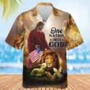 One Nation Under God Jesus Christian US Flag Lion Dove Hawaiian Shirt One Nation Under God Jesus Christian US Flag Lion Dove Hawaiian Shirt