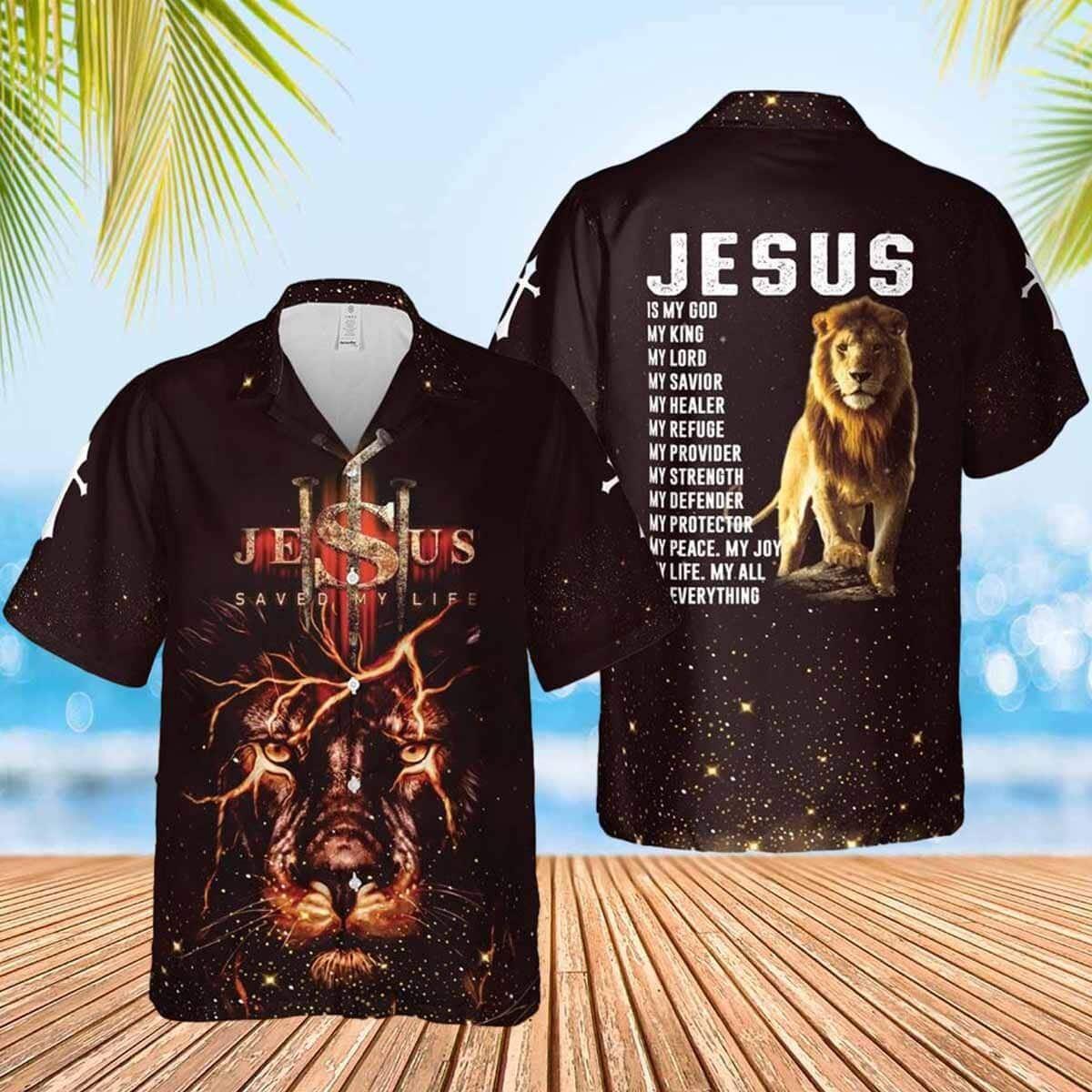 Jesus Lion Jesus Is My God Jesus Christian Hawaiian Shirt