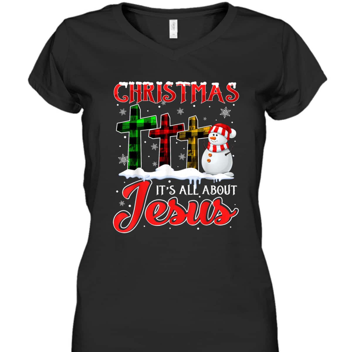 Christmas It's All About Jesus Xmas Snowman Cross Christian T-Shirt Christmas It's All About Jesus Xmas Snowman Cross Christian T-Shirt