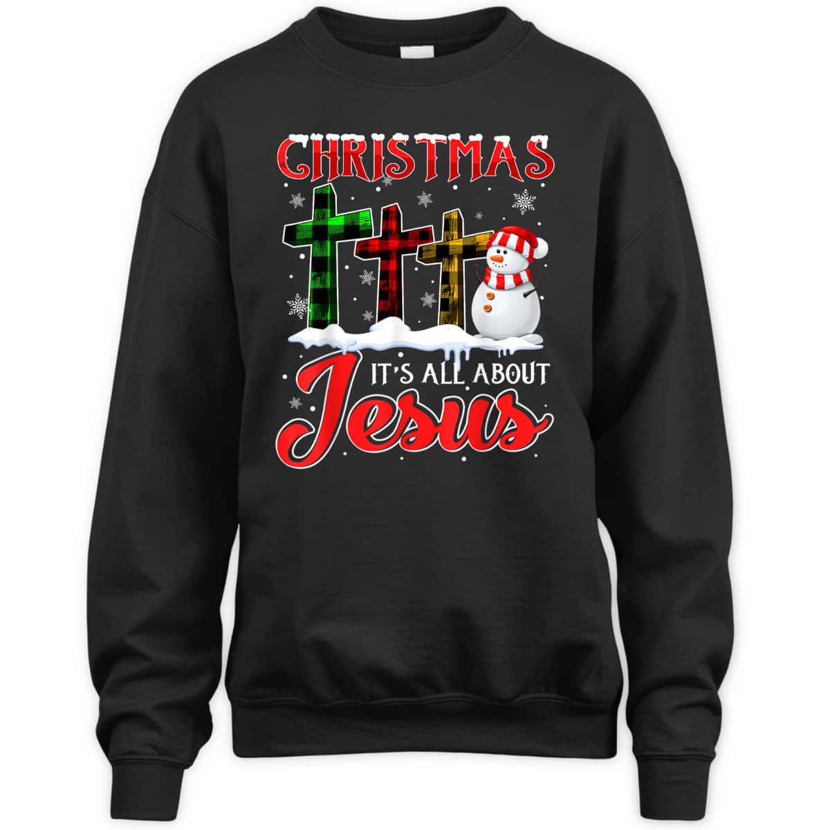 Christmas It's All About Jesus Xmas Snowman Cross Christian T-Shirt Christmas It's All About Jesus Xmas Snowman Cross Christian T-Shirt