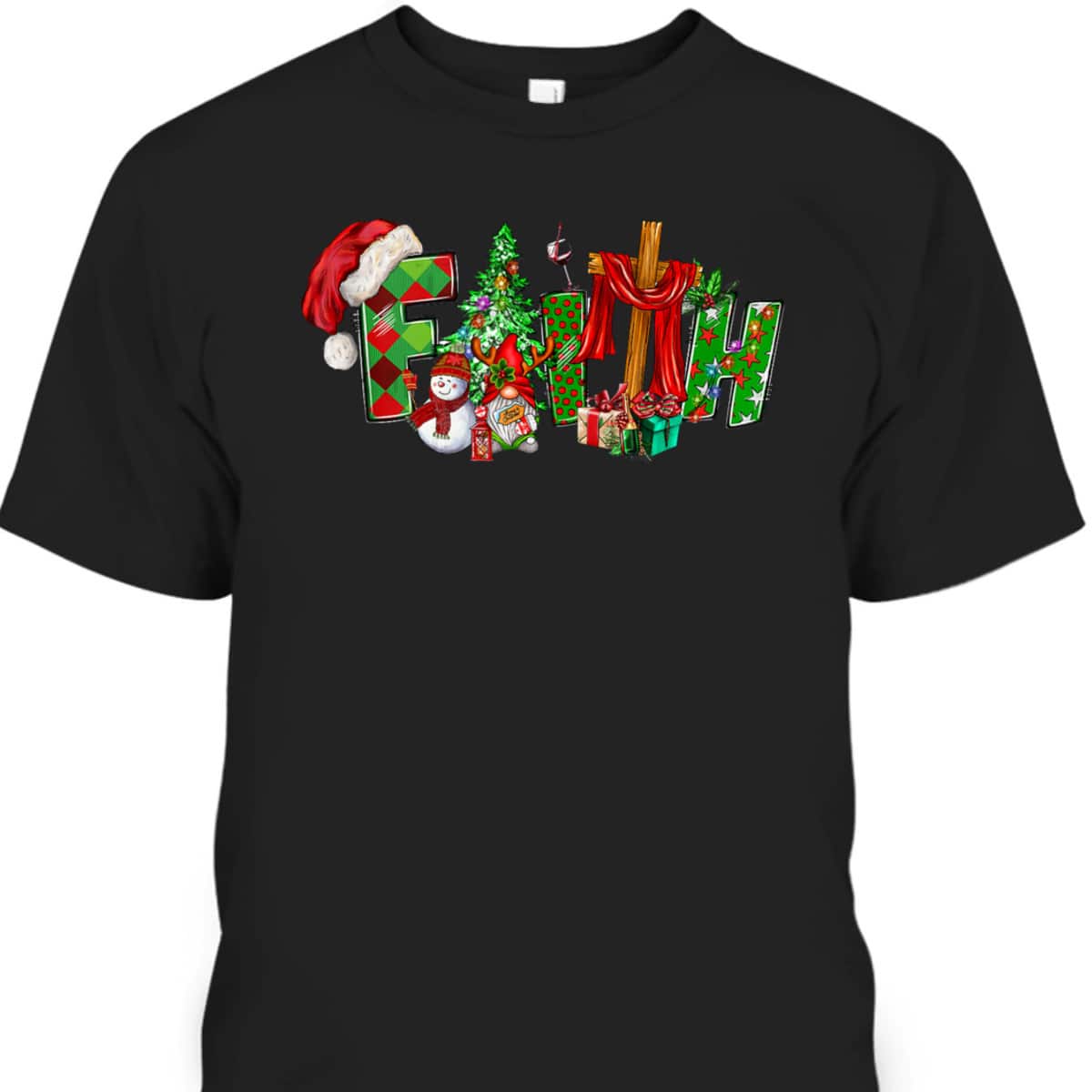 Christmas Faith With Cross X-Mas Pajama Christian Jesus T-Shirt Christmas Faith With Cross X-Mas Pajama Christian Jesus T-Shirt
