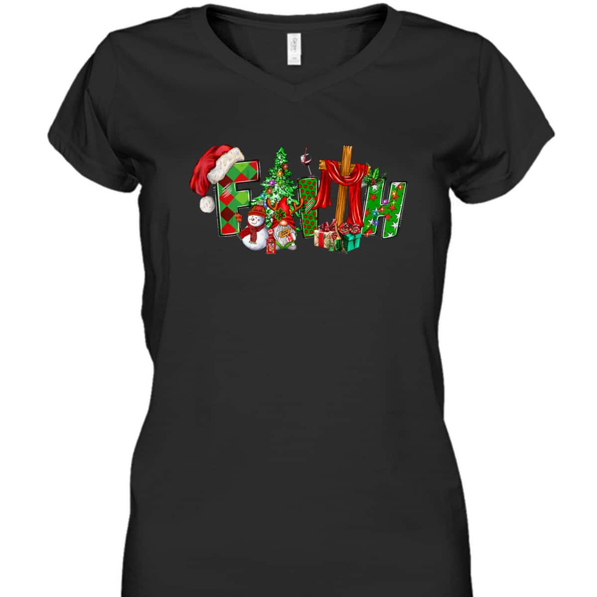 Christmas Faith With Cross X-Mas Pajama Christian Jesus T-Shirt Christmas Faith With Cross X-Mas Pajama Christian Jesus T-Shirt