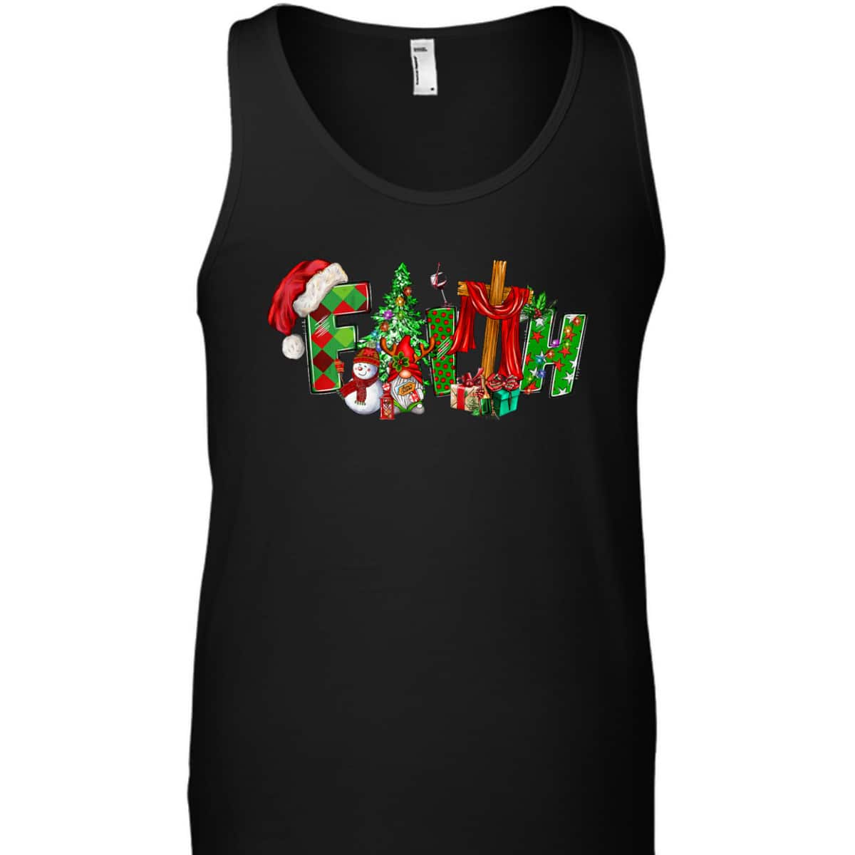 Christmas Faith With Cross X-Mas Pajama Christian Jesus T-Shirt