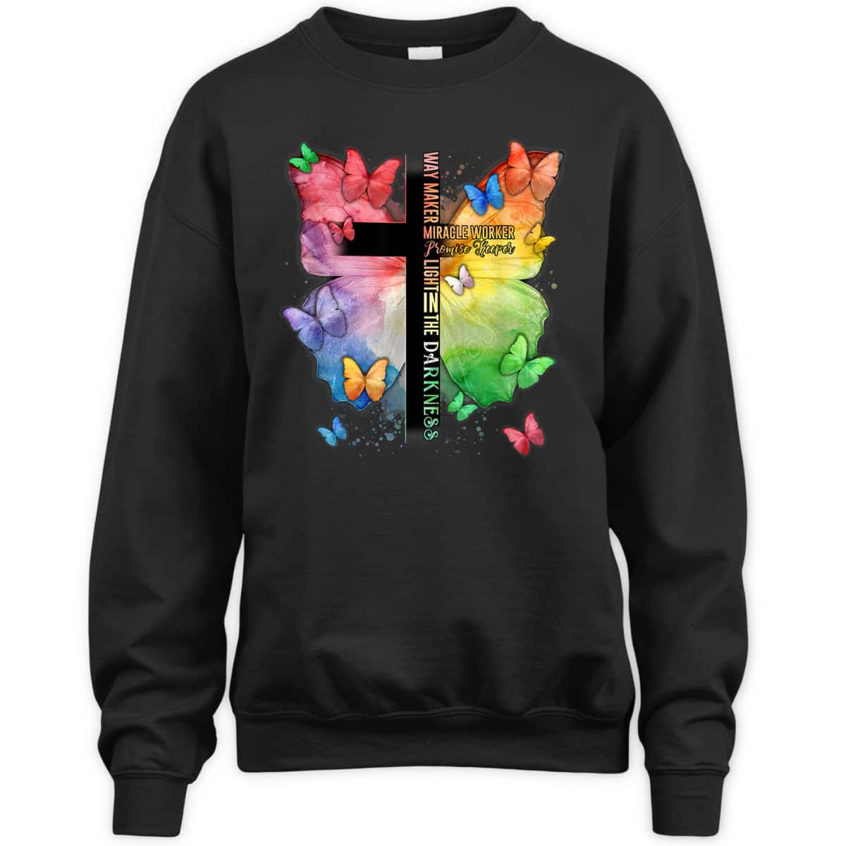 Waymaker Promise Keeper Miracle Worker Christian Bible Verse Butterflies T-Shirt