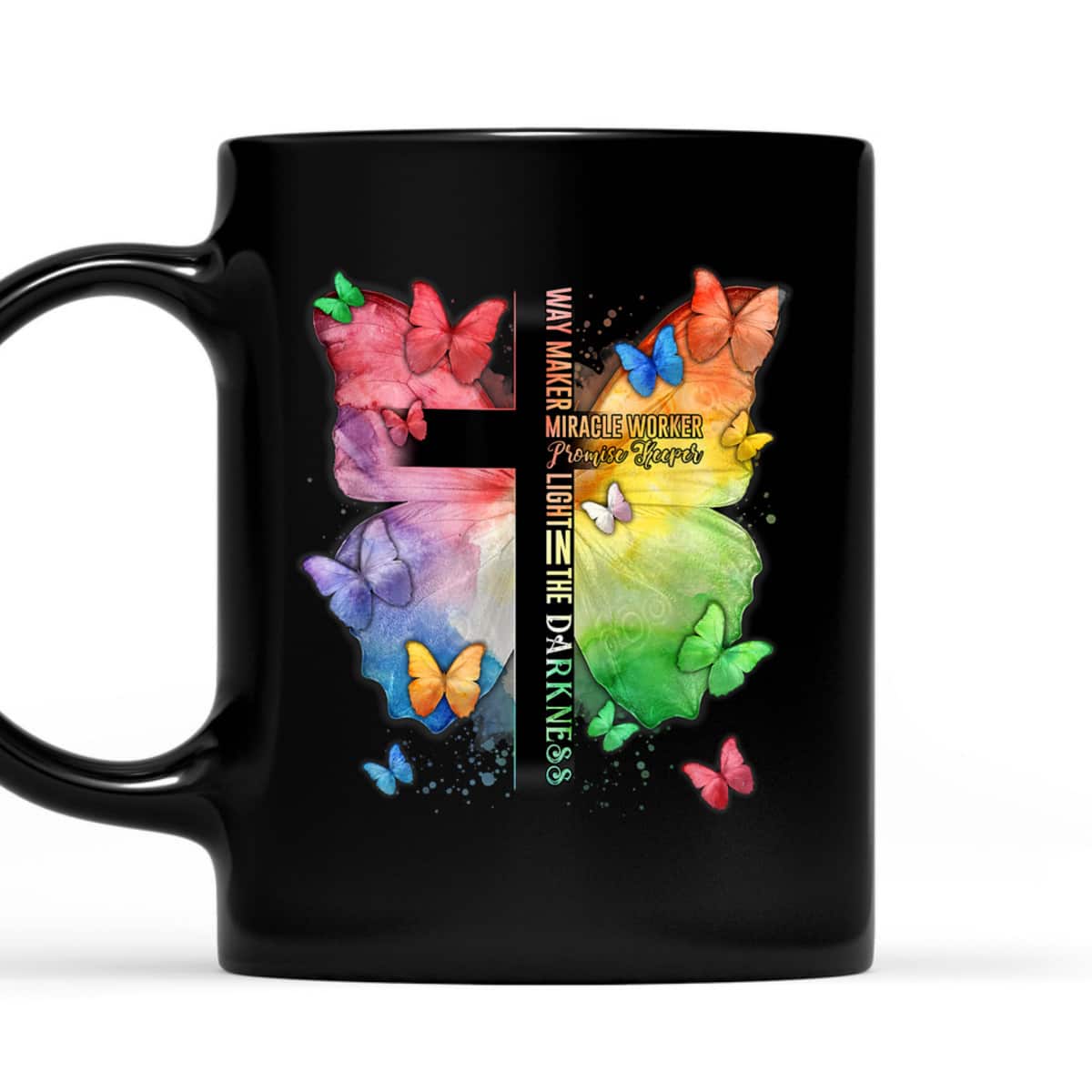 Waymaker Promise Keeper Miracle Worker Christian Bible Verse Butterflies T-Shirt