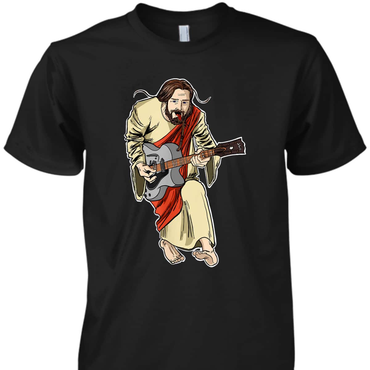 Rocker Jesus With Guitar Funny Christian Rockstar Jesus T-Shirt Rocker Jesus With Guitar Funny Christian Rockstar Jesus T-Shirt
