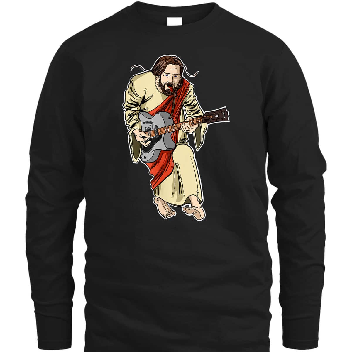 Rocker Jesus With Guitar Funny Christian Rockstar Jesus T-Shirt Rocker Jesus With Guitar Funny Christian Rockstar Jesus T-Shirt