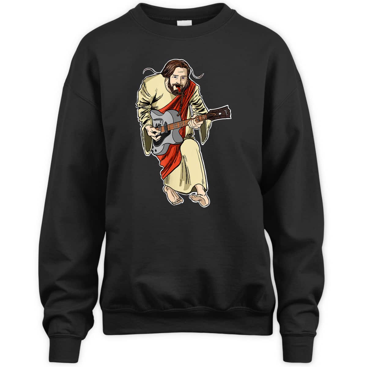 Rocker Jesus With Guitar Funny Christian Rockstar Jesus T-Shirt Rocker Jesus With Guitar Funny Christian Rockstar Jesus T-Shirt