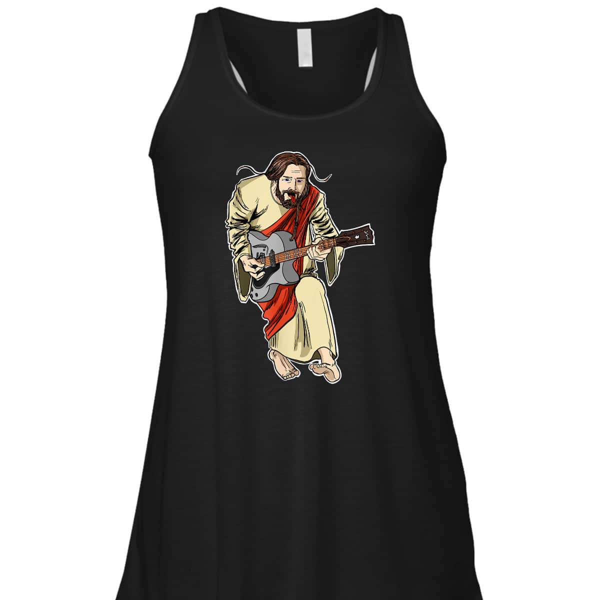 Rocker Jesus With Guitar Funny Christian Rockstar Jesus T-Shirt Rocker Jesus With Guitar Funny Christian Rockstar Jesus T-Shirt