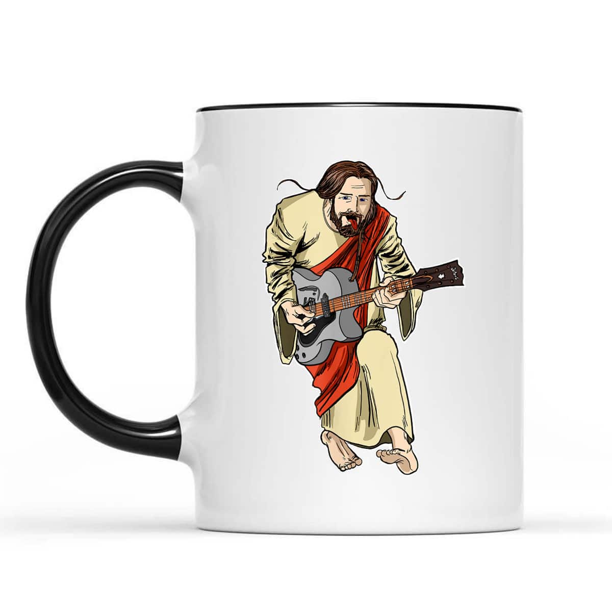 Rocker Jesus With Guitar Funny Christian Rockstar Jesus T-Shirt Rocker Jesus With Guitar Funny Christian Rockstar Jesus T-Shirt