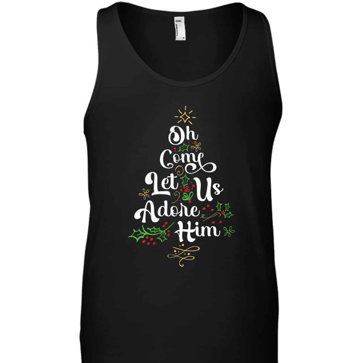 Oh Come Let Us Adore Him Jesus Christian Christmas T-Shirt