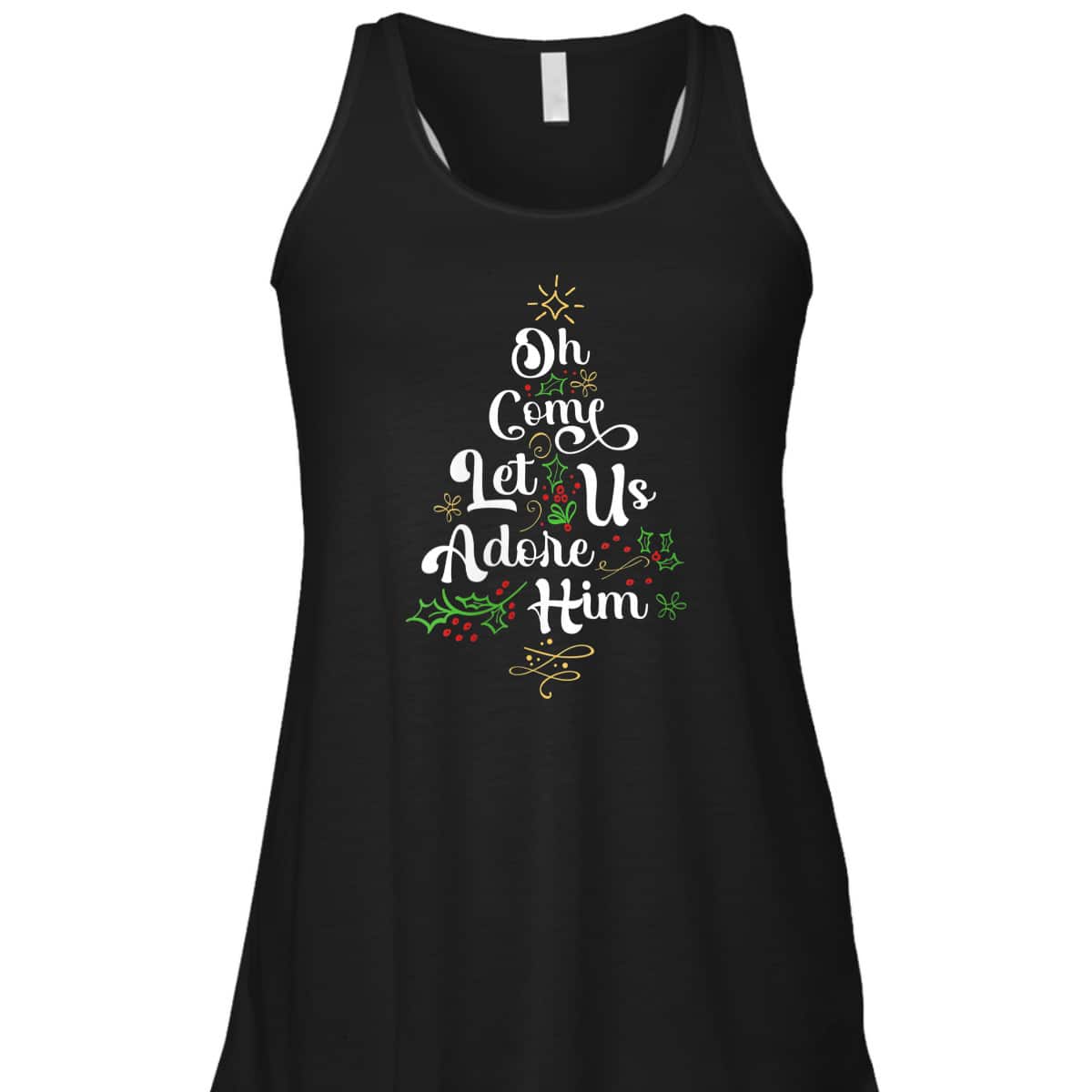 Oh Come Let Us Adore Him Jesus Christian Christmas T-Shirt