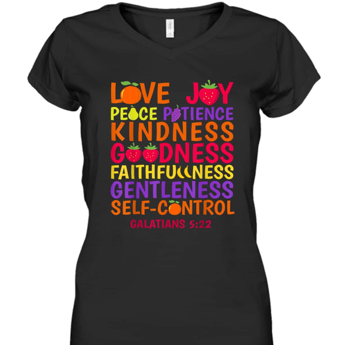 Fruit Of The Spirit Galatians 522 Bible Verse Christian T-Shirt Fruit Of The Spirit Galatians 522 Bible Verse Christian T-Shirt