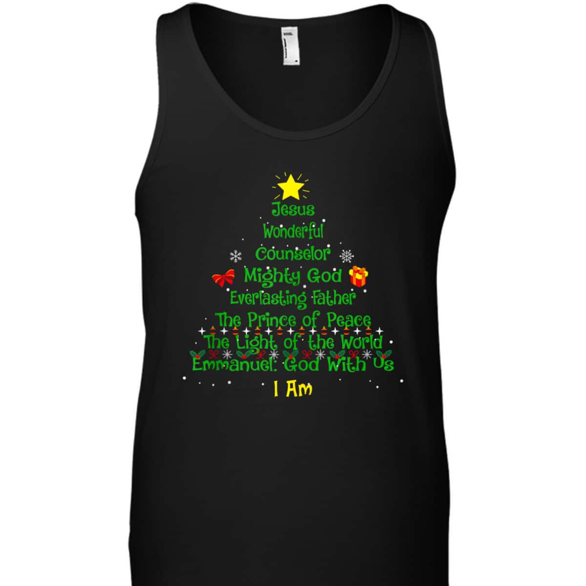 Christian Christmas Lover Bible Names Of Jesus Tree Xmas T-Shirt Christian Christmas Lover Bible Names Of Jesus Tree Xmas T-Shirt