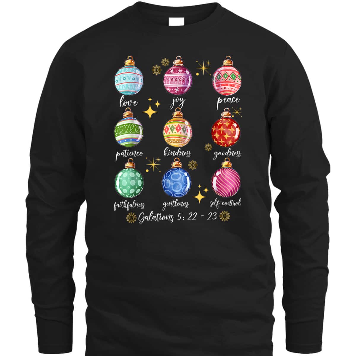 Christmas Decoration Balls And Christian Bible Verse T-Shirt