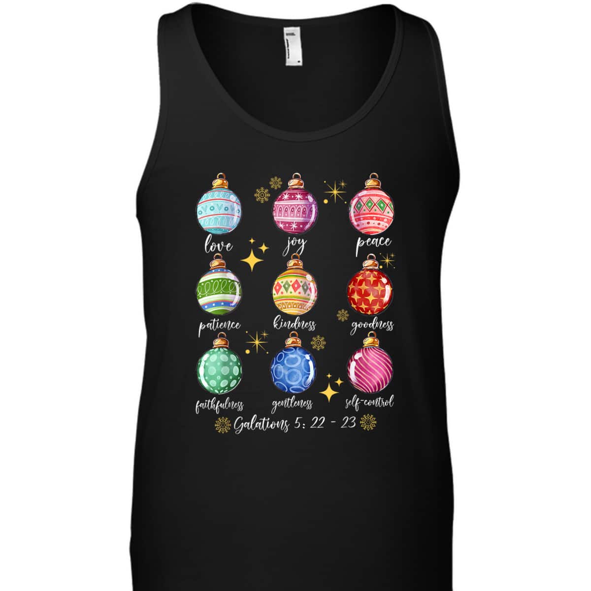 Christmas Decoration Balls And Christian Bible Verse T-Shirt