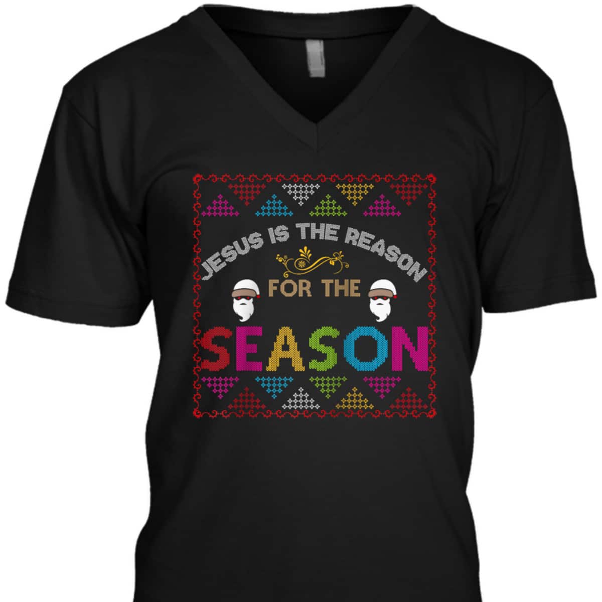 Christian Jesus The Reason Xmas Holiday Season Christmas Spirit T-Shirt Christian Jesus The Reason Xmas Holiday Season Christmas Spirit T-Shirt