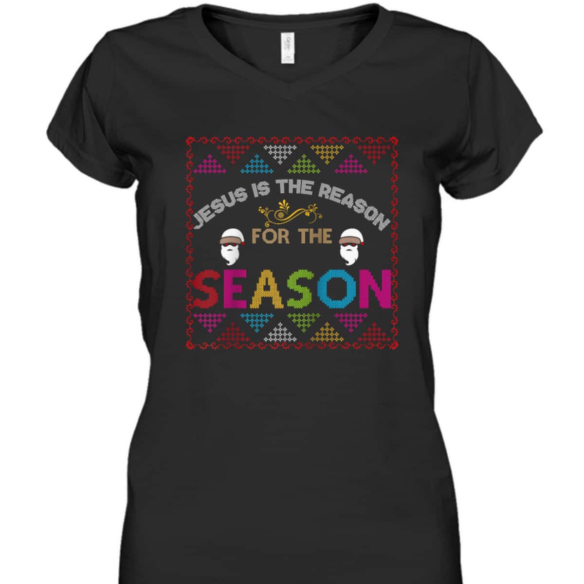 Christian Jesus The Reason Xmas Holiday Season Christmas Spirit T-Shirt Christian Jesus The Reason Xmas Holiday Season Christmas Spirit T-Shirt
