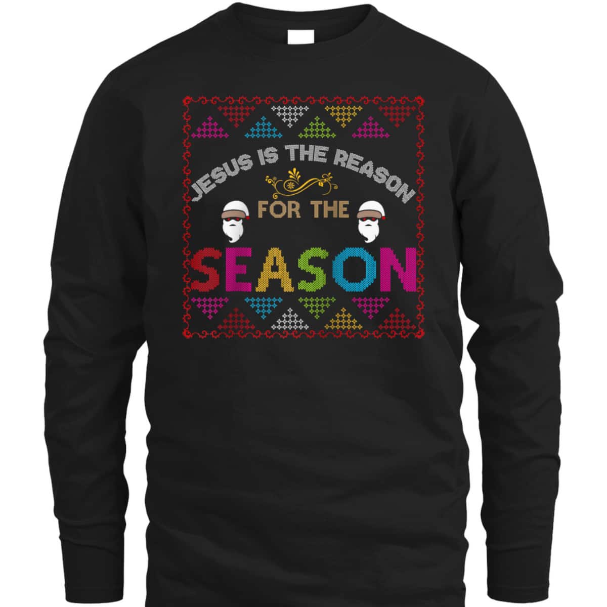 Christian Jesus The Reason Xmas Holiday Season Christmas Spirit T-Shirt Christian Jesus The Reason Xmas Holiday Season Christmas Spirit T-Shirt