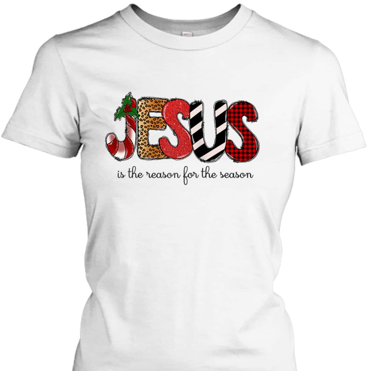 Jesus The Reason Xmas Holiday Season Christmas Religious Christian T-Shirt