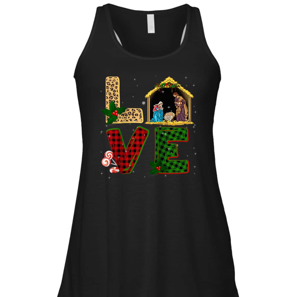 Leopard Plaid Christmas Nativity Christian Love T-Shirt Leopard Plaid Christmas Nativity Christian Love T-Shirt