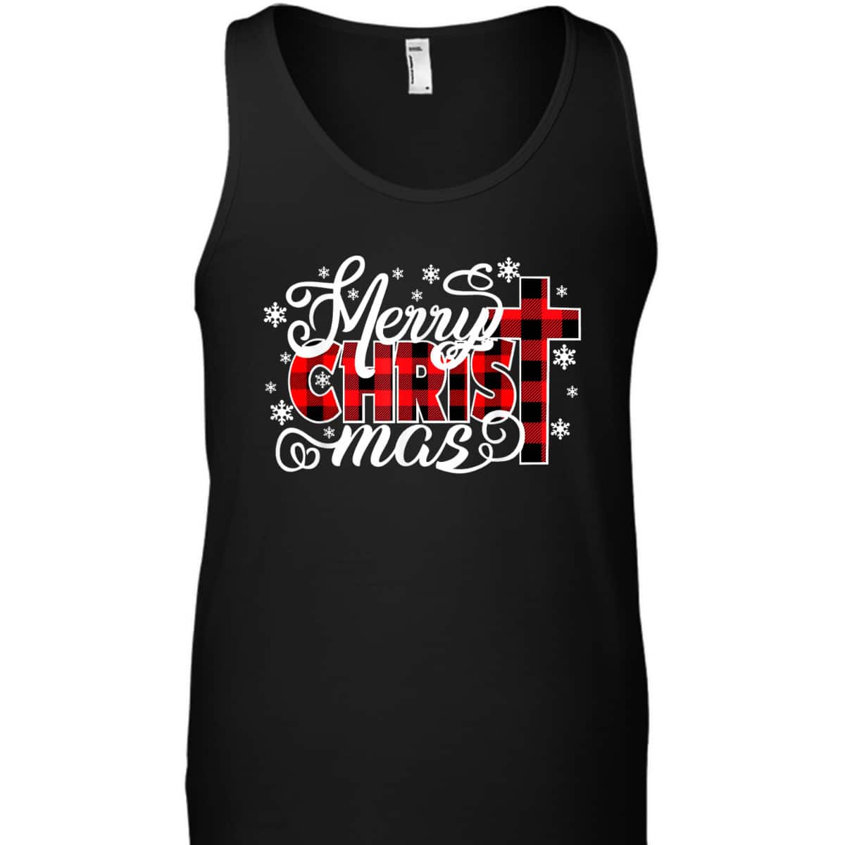 Merry Christmas Red Buffalo Plaid Christ-Mas T-Shirt