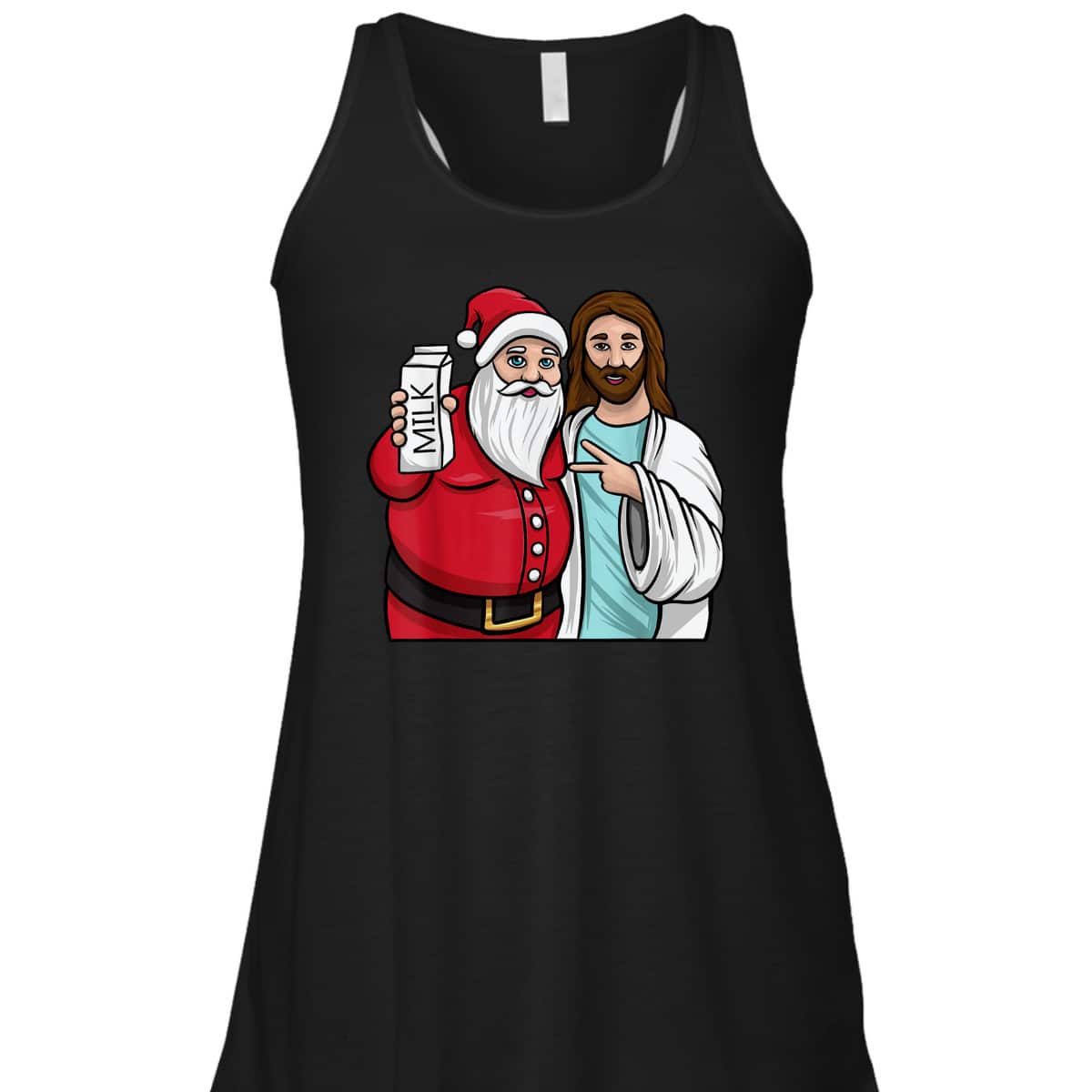 Christmas Santa And Jesus Jingle Bros Milk Lover Funny Christian T-Shirt Christmas Santa And Jesus Jingle Bros Milk Lover Funny Christian T-Shirt